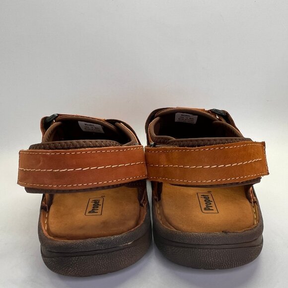 Propet Joseph Brown Fisherman Sandals Mens Size 15M Leather Comfort Hook Loop - Picture 5 of 15